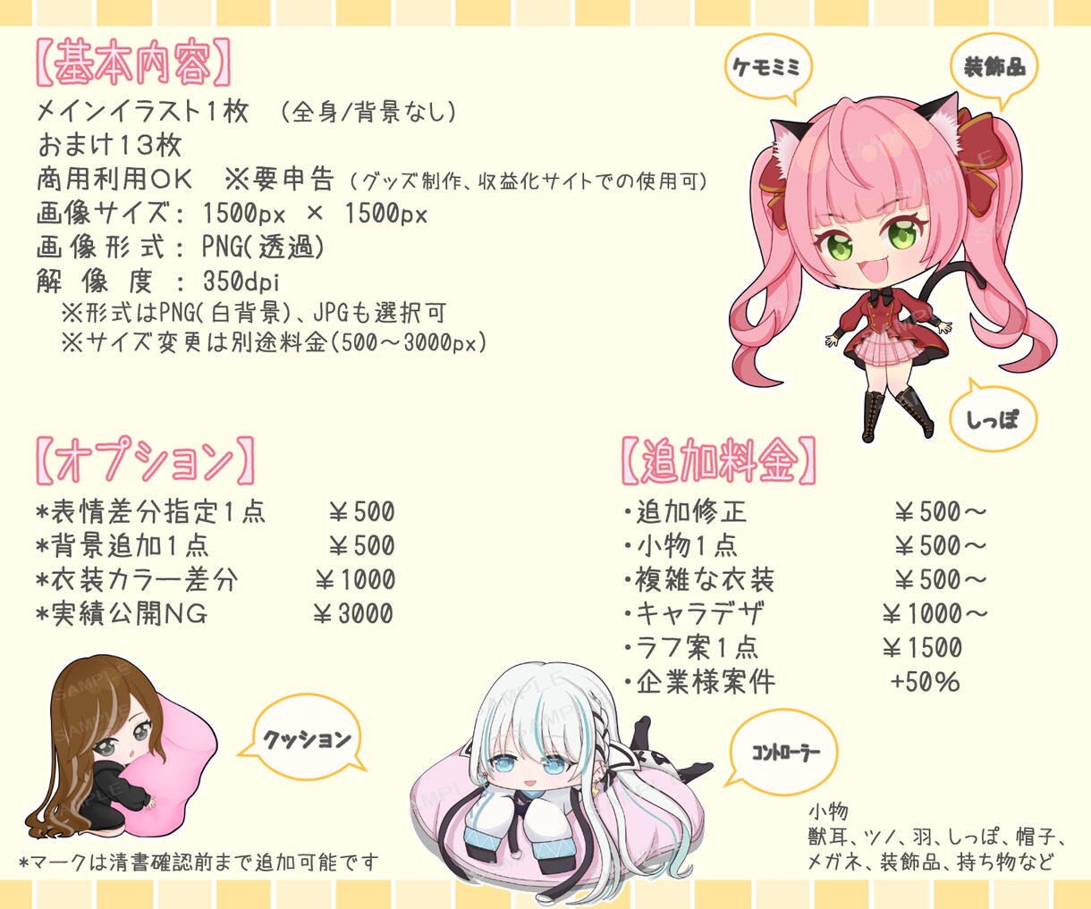 表情差分つき！商用OK!ミニキャラお描きします 全部で14枚のイラストを納品いたします(*^^*) イメージ4