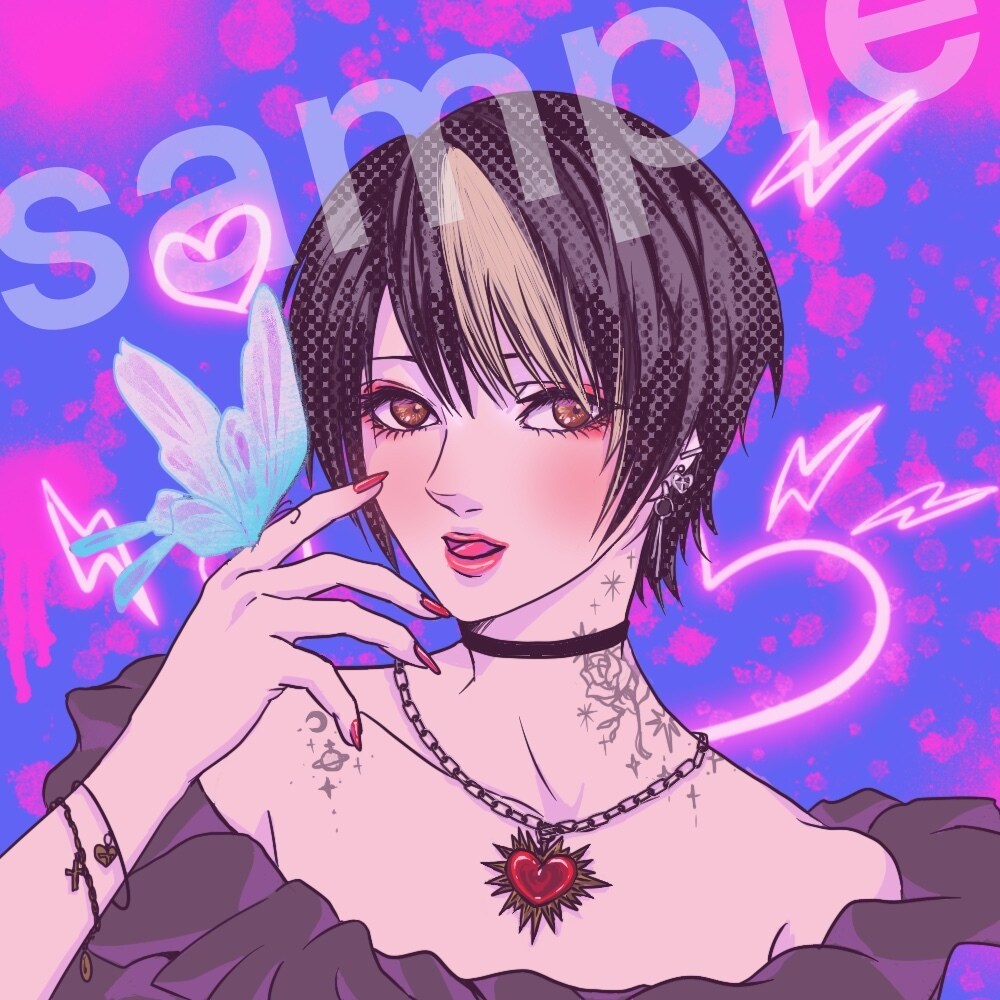 目を引くSNSアイコン描きます 派手目なタッチや韓国風お任せ下さい♪老若男女お描きします♪ イメージ8