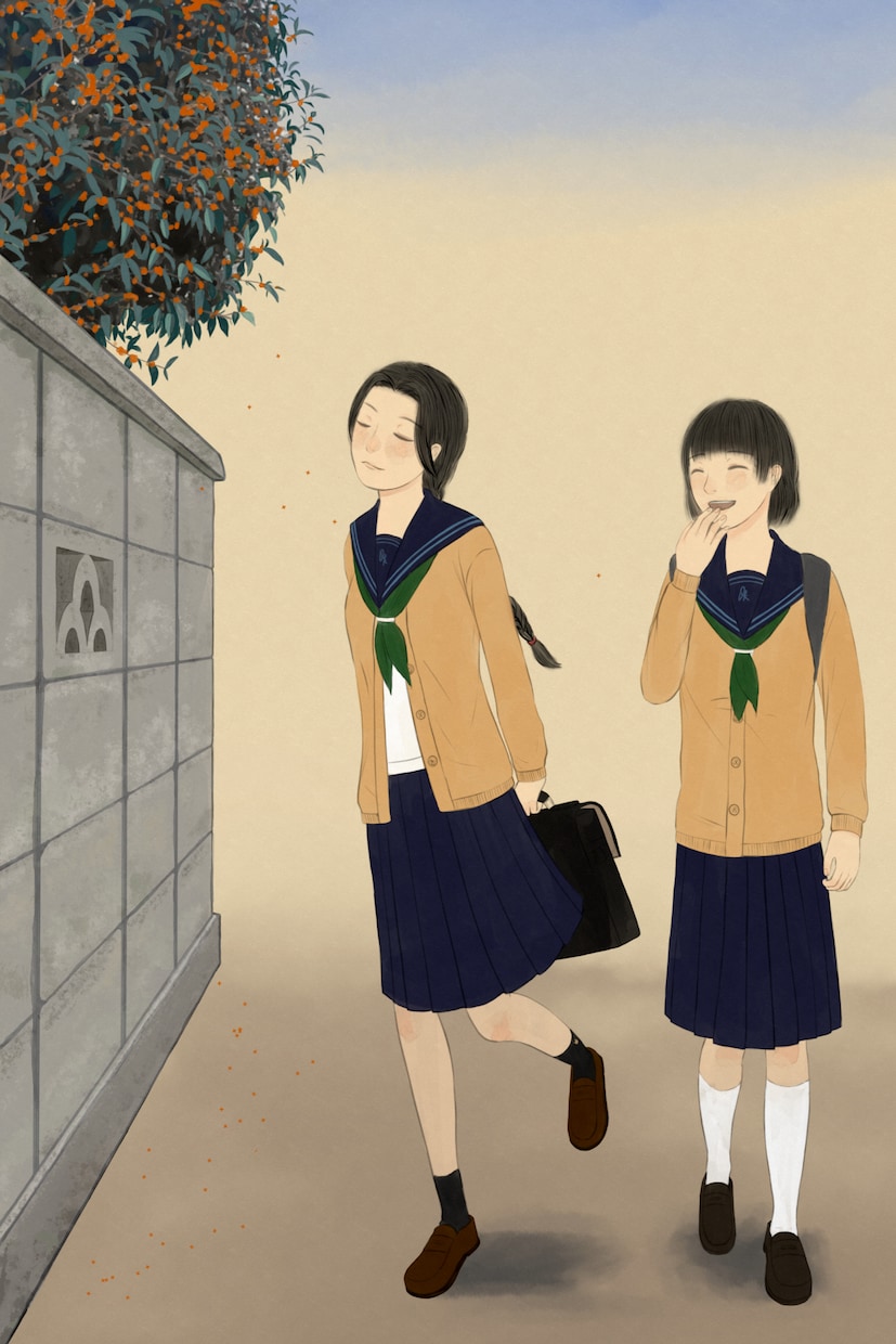 優しく落ち着いた雰囲気の一枚絵描きます 水彩画・日本画風で落ち着きのある、懐かしいあたたかみのある絵 イメージ6