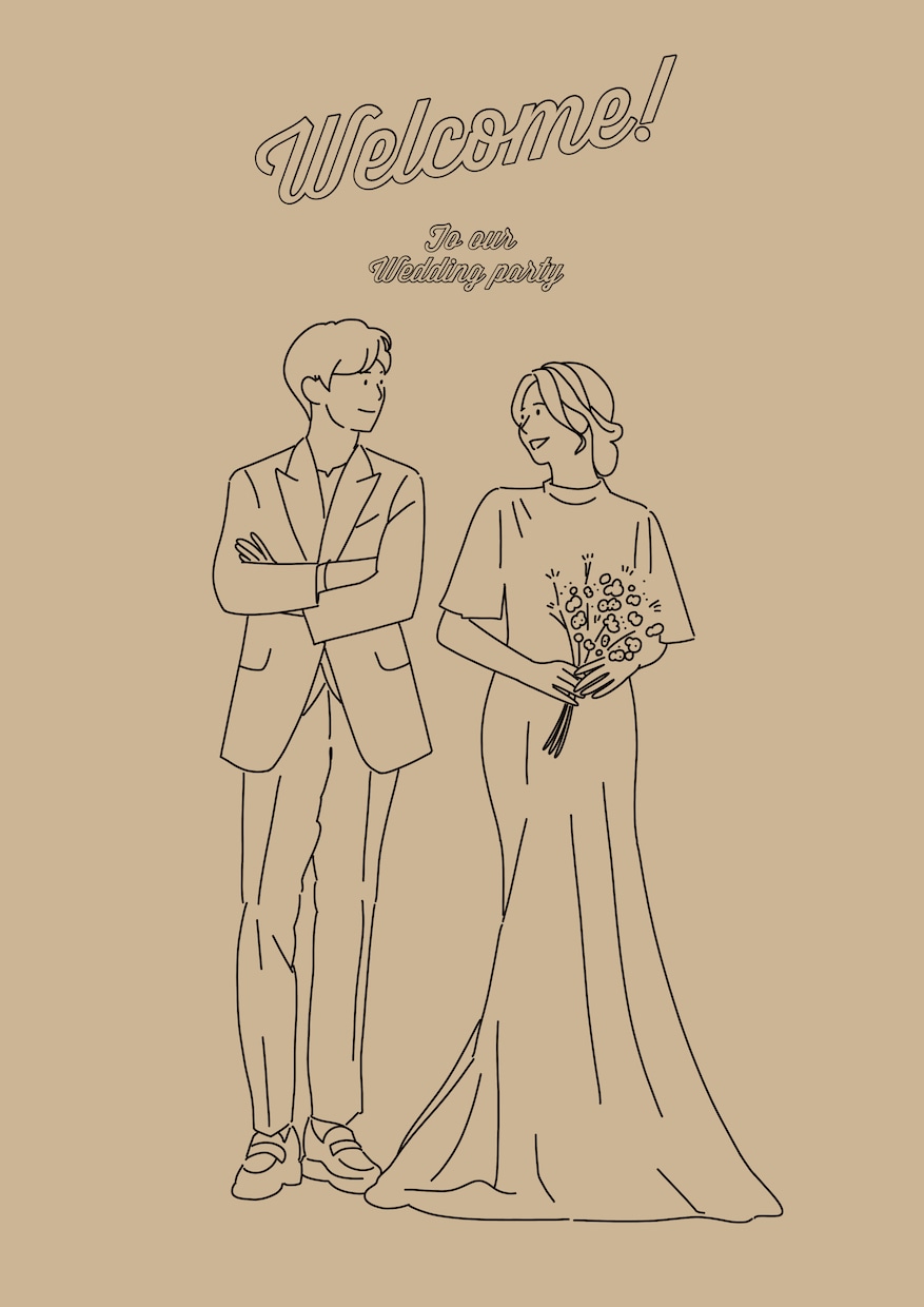 結婚式・似顔絵・ウェルカムボードのイラスト描きます 大切な人との想い出作りのお手伝いをさせて頂きます イメージ5