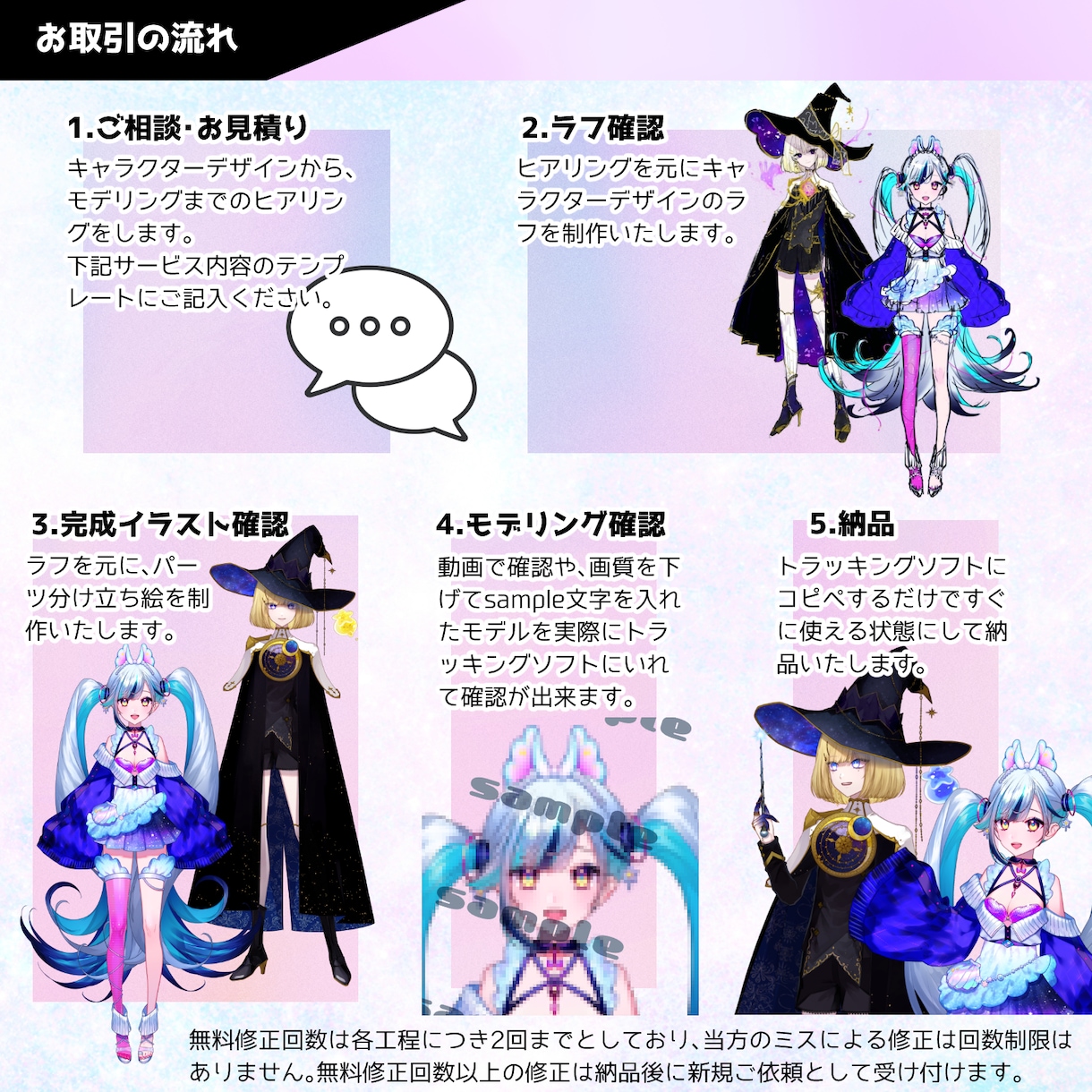 Vtuberキャラデザ〜モデリングまで制作します イラストレーターとモデラーのタッグで高品質なモデルを作ります イメージ5