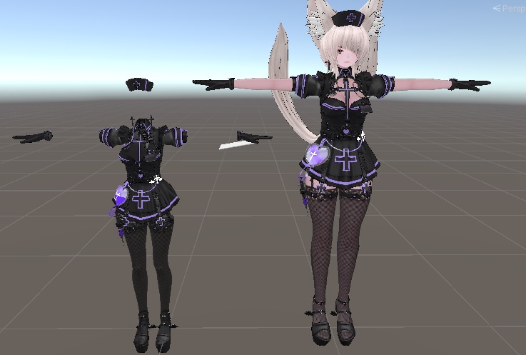 Blenderで非対応衣装対応化します 例（森羅用衣装→豺狼用衣装化）全シェイプキー対応します イメージ1