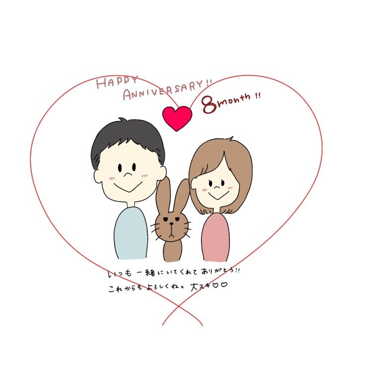 シンプルな似顔絵＆メッセージ入りイラストを描きます シンプルな似顔絵&その人に向けたメッセージ入りのイラストです イメージ1