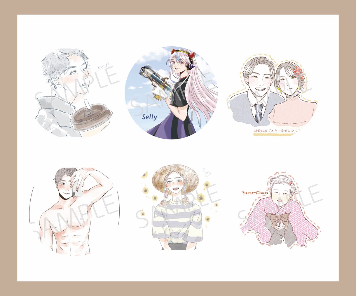 オシャレな手描きイラスト制作します 水彩ペンを使用し、柔らかいタッチの絵が得意です。 イメージ6