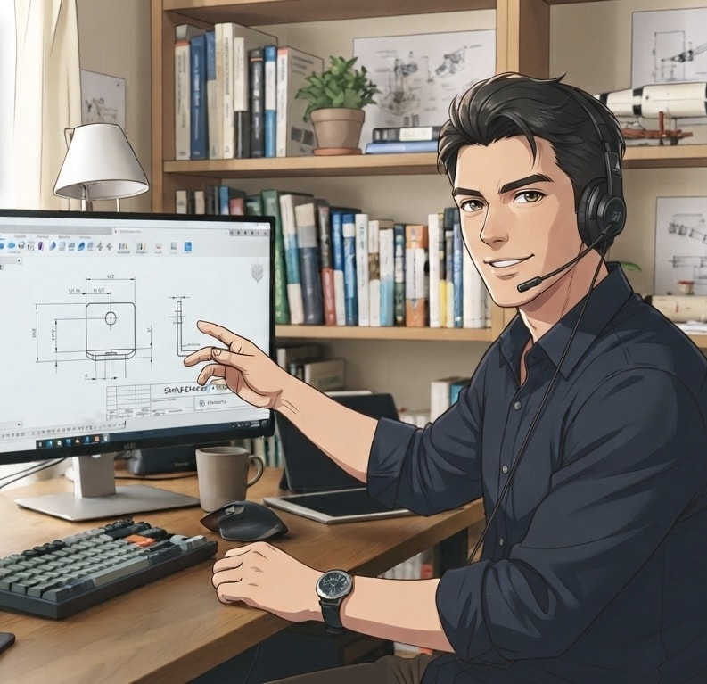オンラインでのモデリング作成援助いたします 板金、切削品のモデリングを1から始めたい方にオススメ！ イメージ1