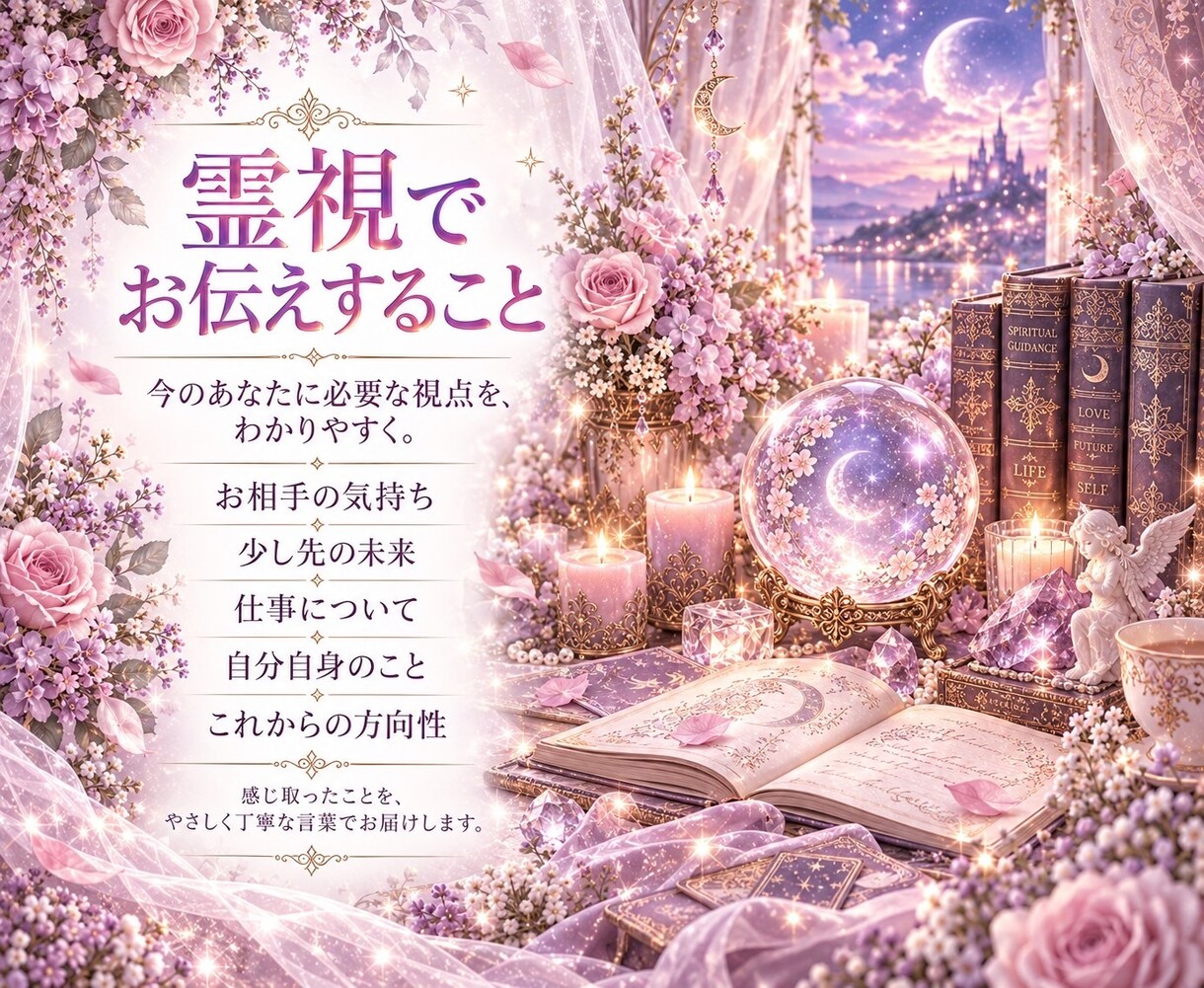 あなたの心に寄り添い、霊視で丁寧に鑑定します 生年月日不要。今のお悩みに必要なメッセージをお届けします イメージ4