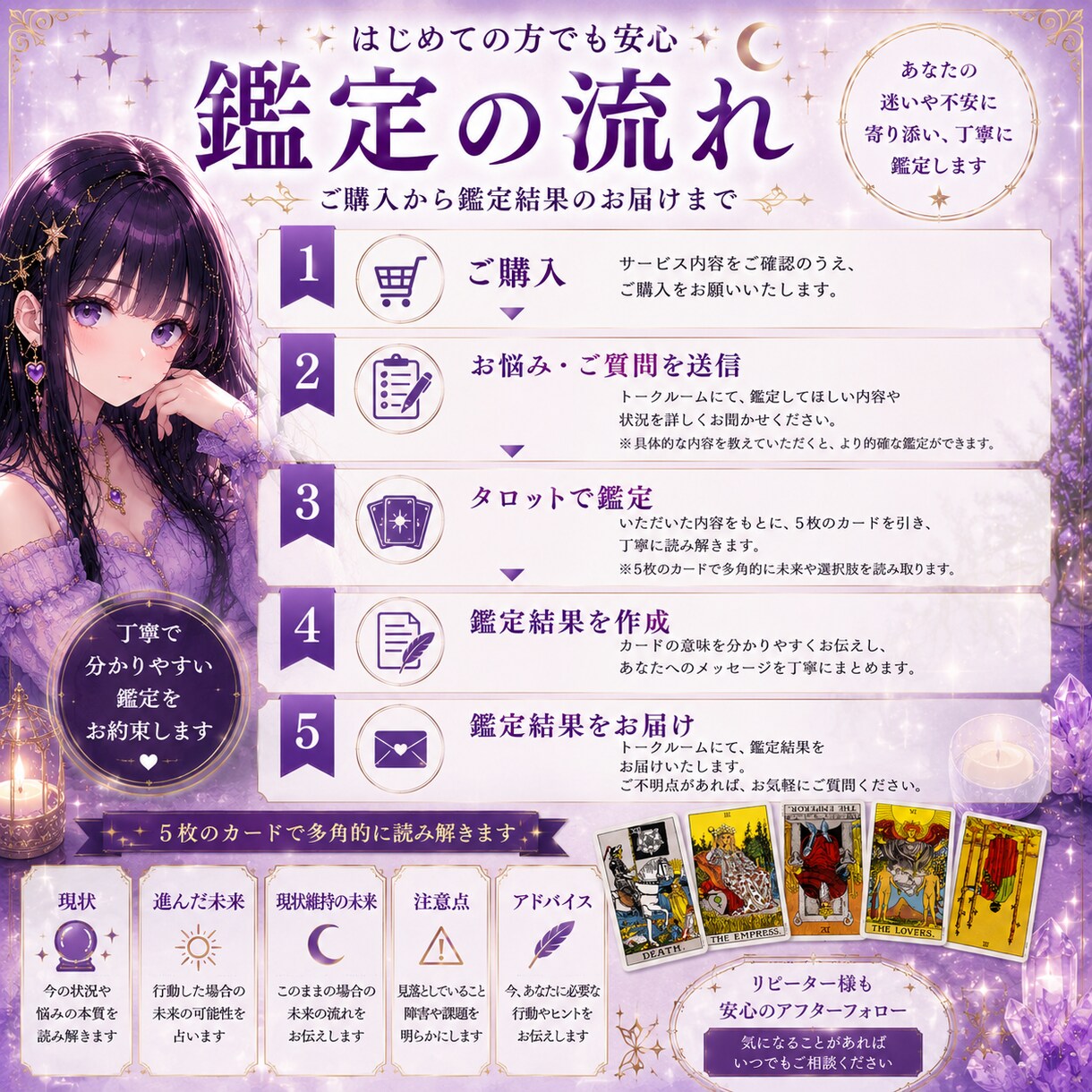 進む？待つ？迷った時のタロット鑑定をします 決断に迷うあなたへ。未来へのヒントを読み解きます イメージ4