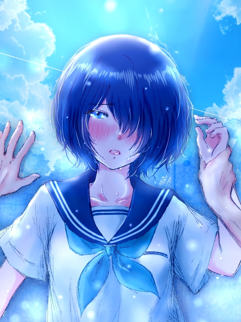 女の子の一枚絵、アイコン、サムネ描きます セーラー服の女の子やちびキャラ得意です！ イメージ2