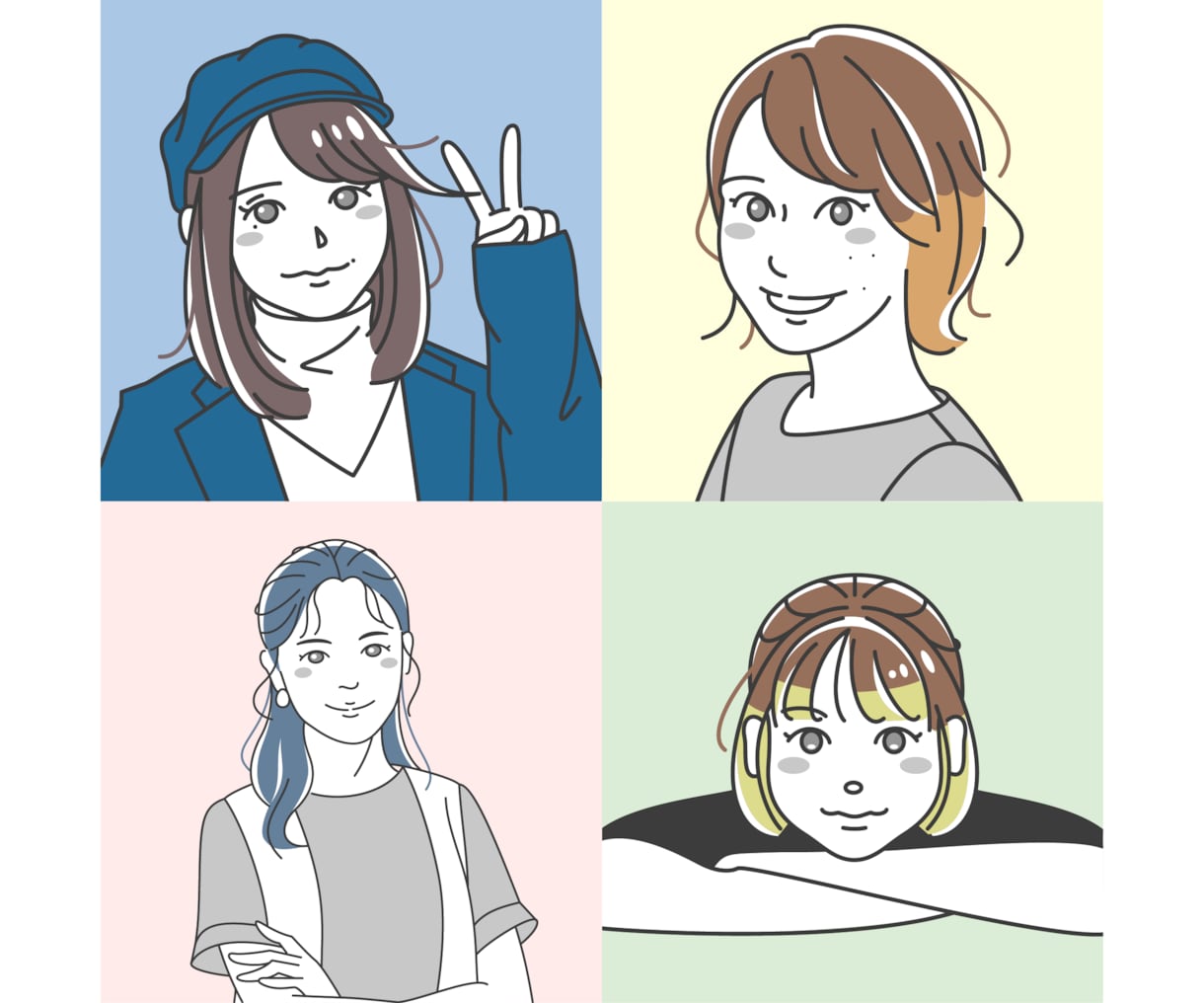 シンプルな線画の似顔絵イラストを作成いたします SNSや会議用の似顔絵アイコンに！ イメージ2
