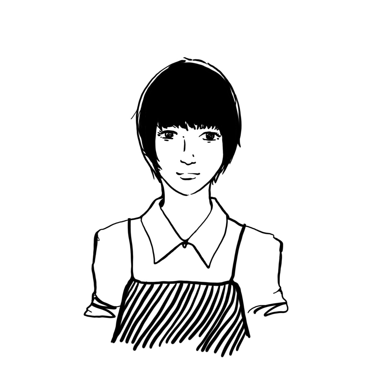 白黒ドローイング似顔絵描きます シンプルできちんと似ている人物を描きます。 イメージ4