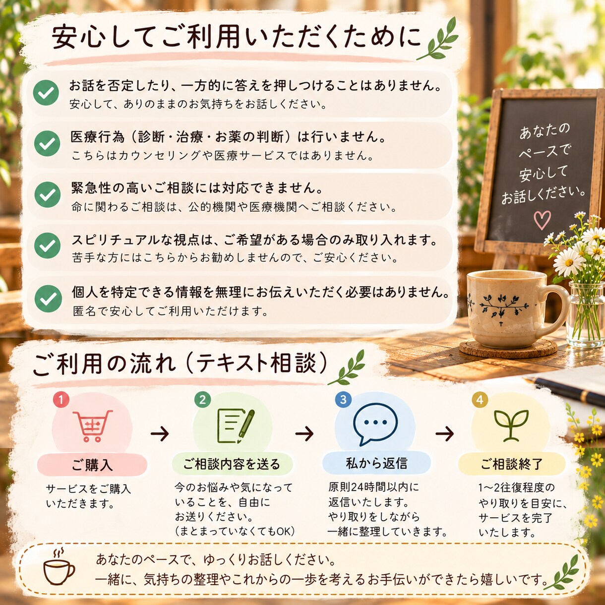 誰にも相談できないあなたの気持ちをお聞きします 自分とのパートナーシップをお手伝いします！ イメージ7
