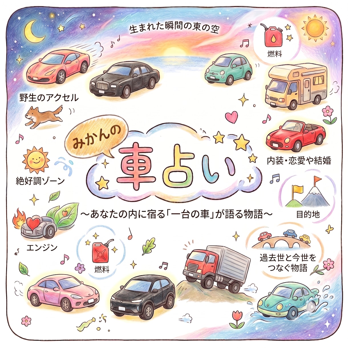 あなたを一台の車にたとえて鑑定します あなたを一台の車にたとえて鑑定書をお届けします。 イメージ1