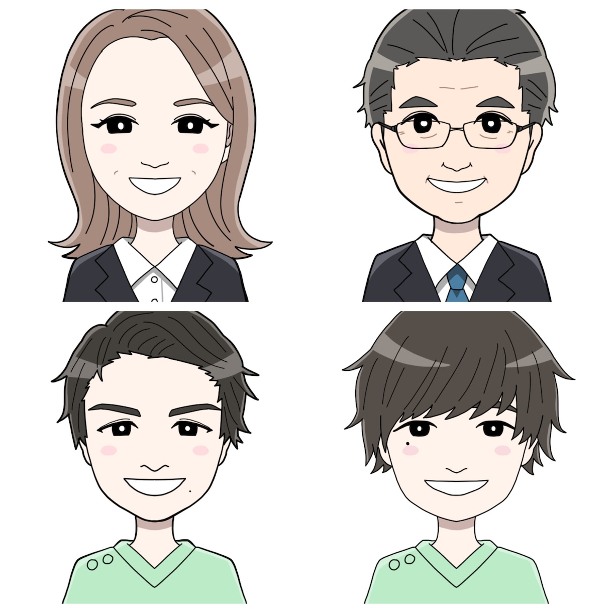 シンプルな似顔絵を作成します 企業実績あり！名刺やホームページなどに！ イメージ1