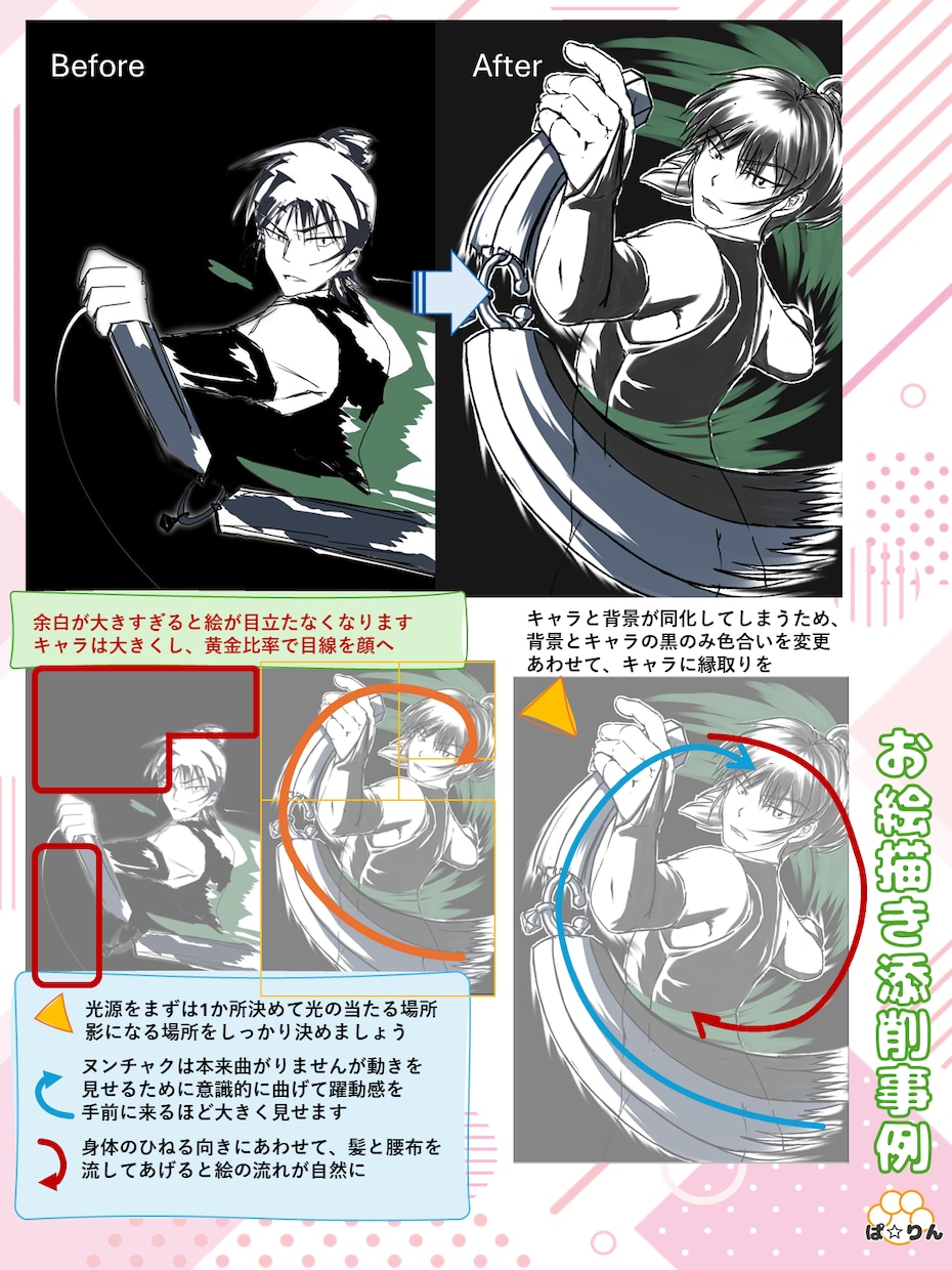 お手軽お絵描き添削であなたの絵を魅せる絵にします 絵の課題分析で原因と再現できる対策をわかりやすく説明します イメージ4