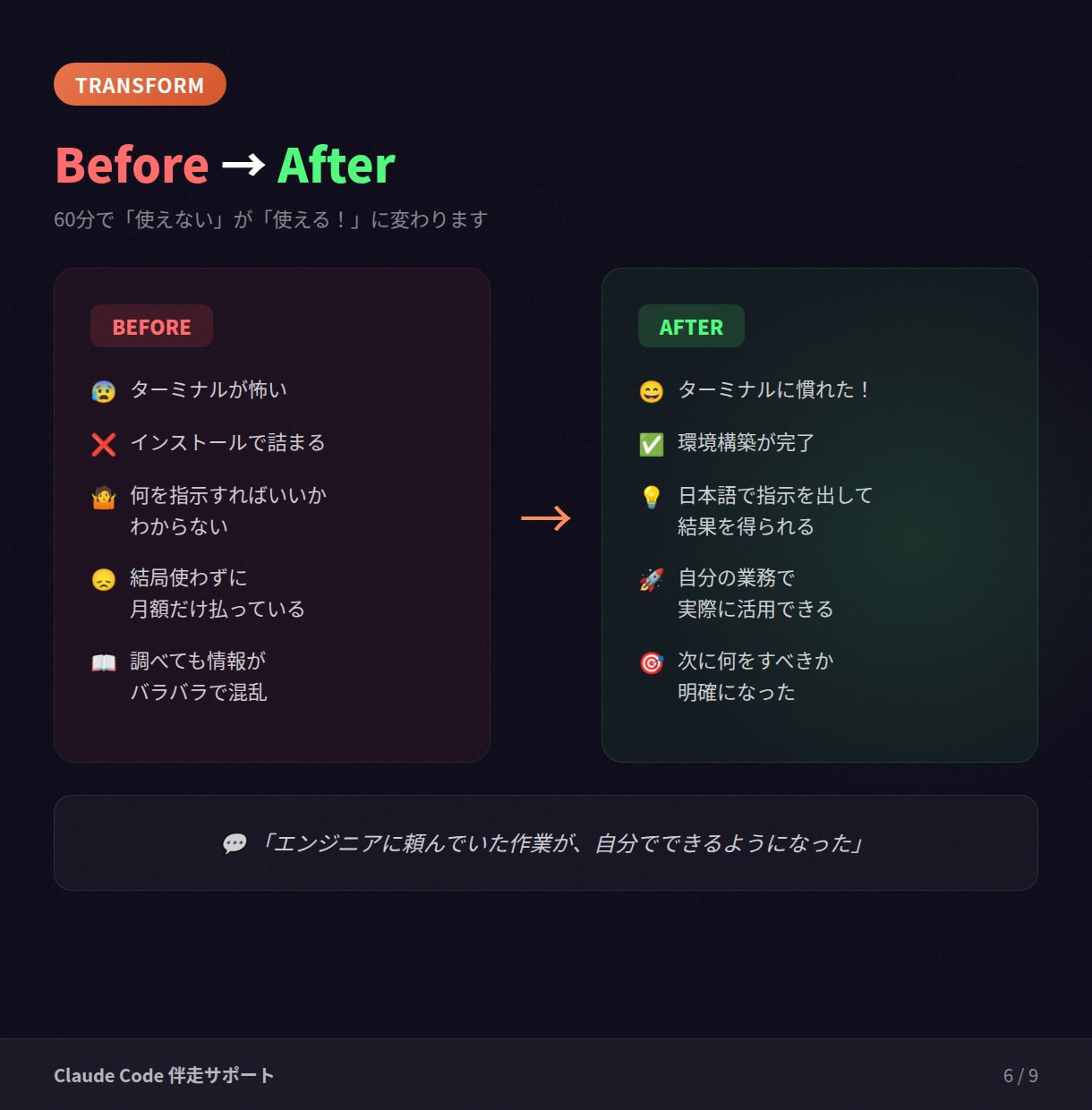 初心者向けにClaudeCodeの使い方を教えます 非エンジニア向け！始め方を教え、黒いターミナル画面も伴走 イメージ7