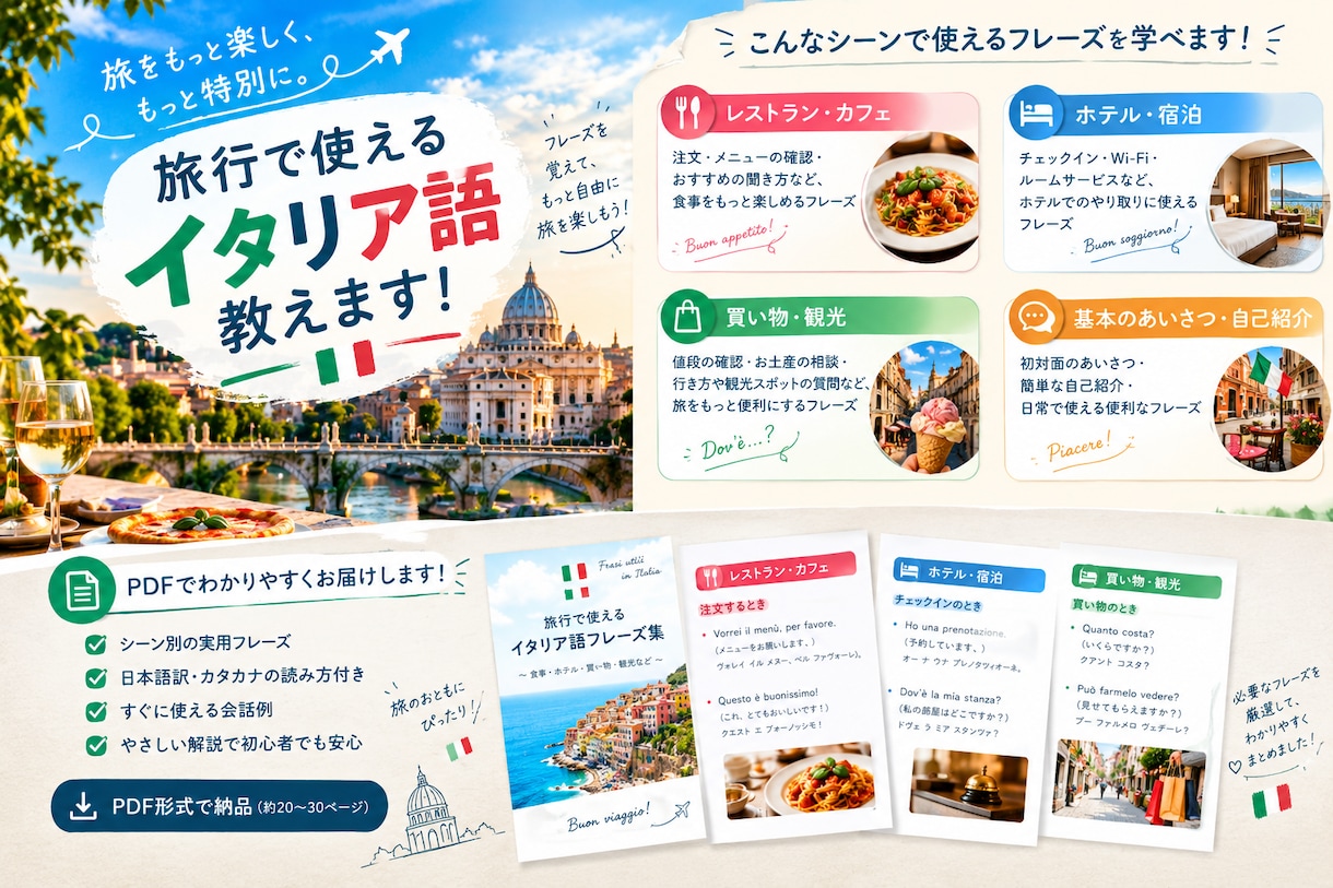 旅行で使えるイタリア語教えます イタリア留学経験者が初心者向けに解説 イメージ2