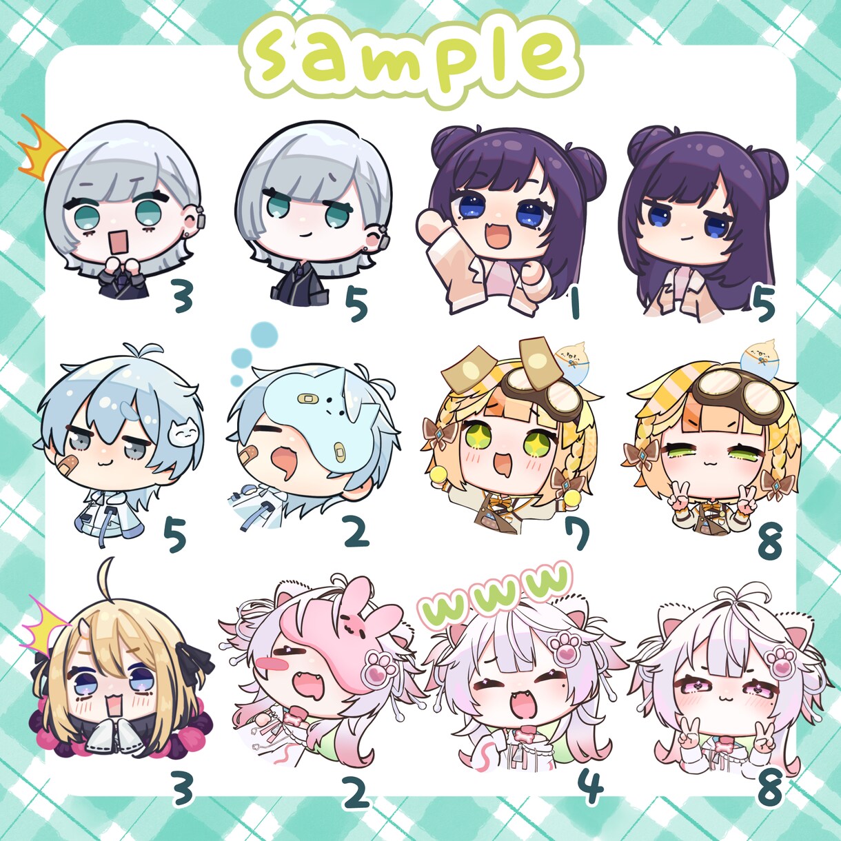 可愛いデフォルメスタンプお描きします 配信(twitch等)で使用できます！ イメージ2