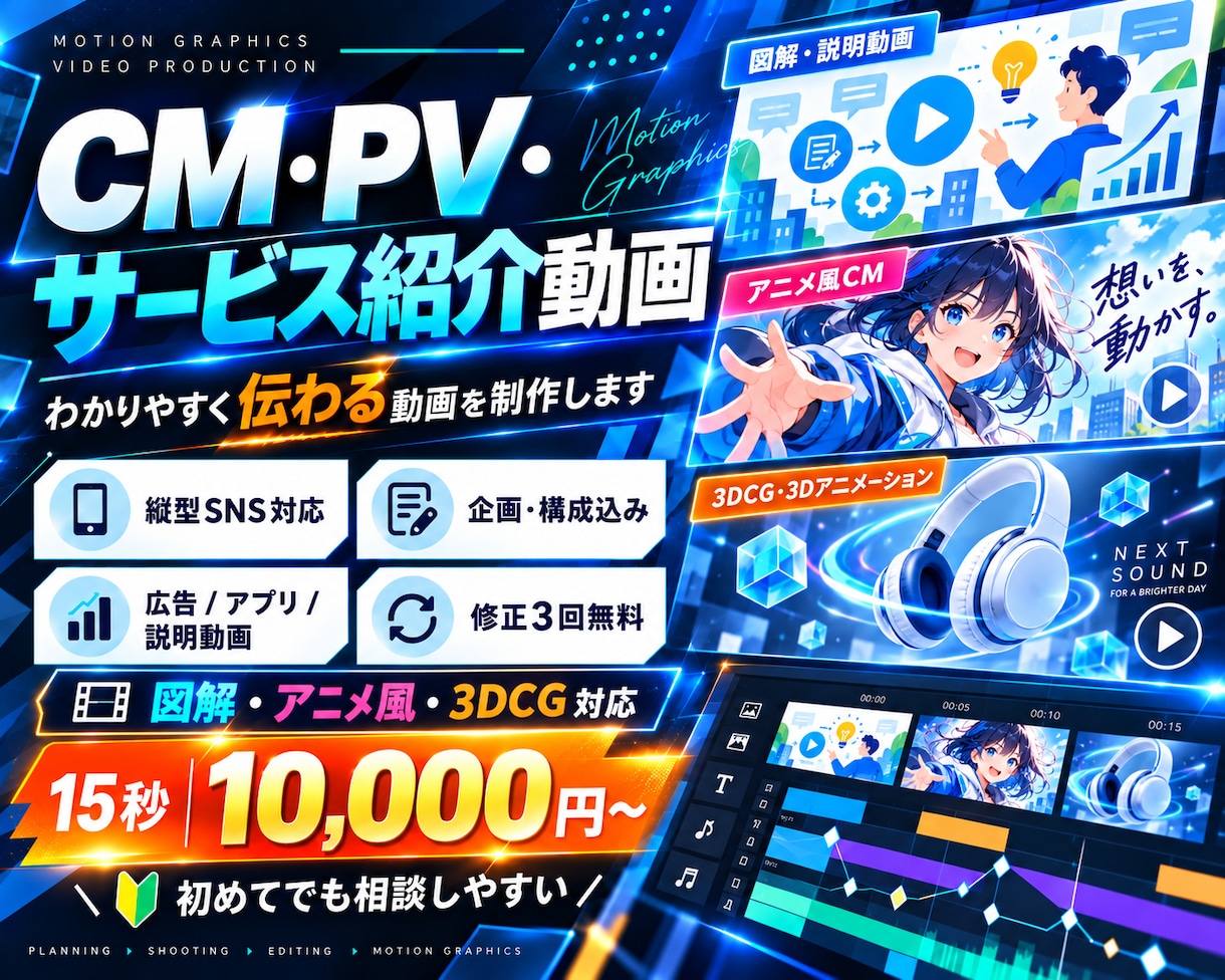 CM・PV・サービス紹介動画制作します 縦型、アプリ、説明、広告、CM、動画、図解、Q&A イメージ1