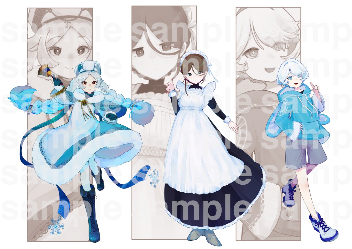 全身キャラデザ込でTRPG向けの立ち絵を制作します 長納期でお安く！現代やファンタジーなど イメージ2