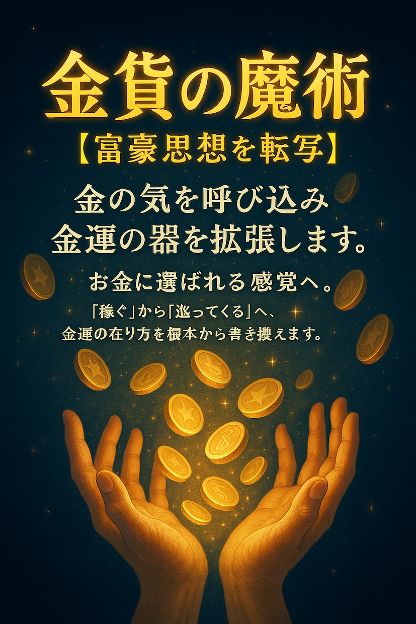 魔術富豪思想を転写金の氣を呼び込み器を拡張します お金に選ばれる感覚へ。「巡ってくる」へ、金運を書き換えます。 イメージ2