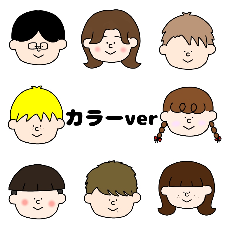 シンプルなゆるかわいい似顔絵描きます メガネやホクロ、そばかす、アクセサリーなどの追加も◎です イメージ3
