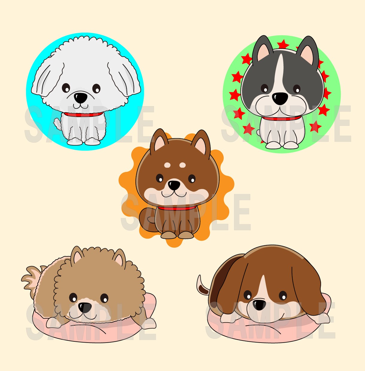イラスト（動物・人物）アイコン等に利用できます 動物イラスト・人物イラスト　ゆるかわデザイン　アイコン等 イメージ1