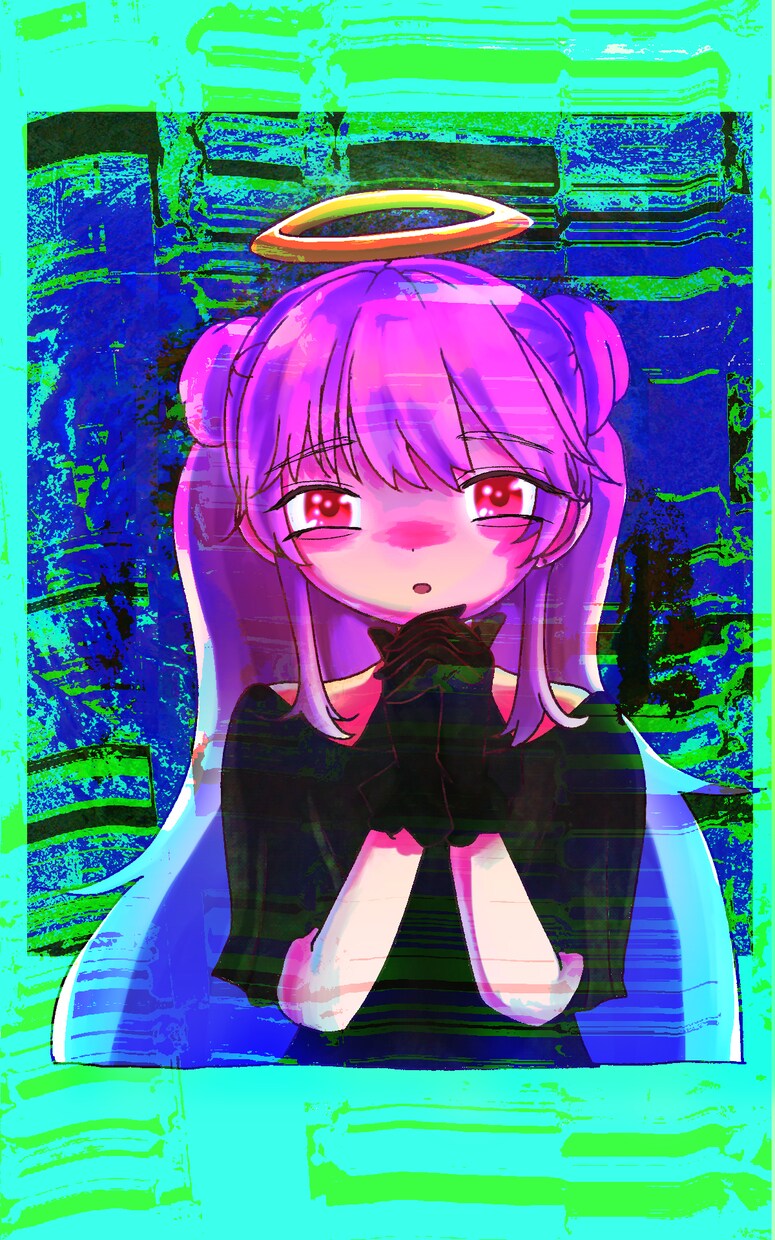 アイコン絵描きます 美少女×グリッチアート！かわいい女の子描きます イメージ3
