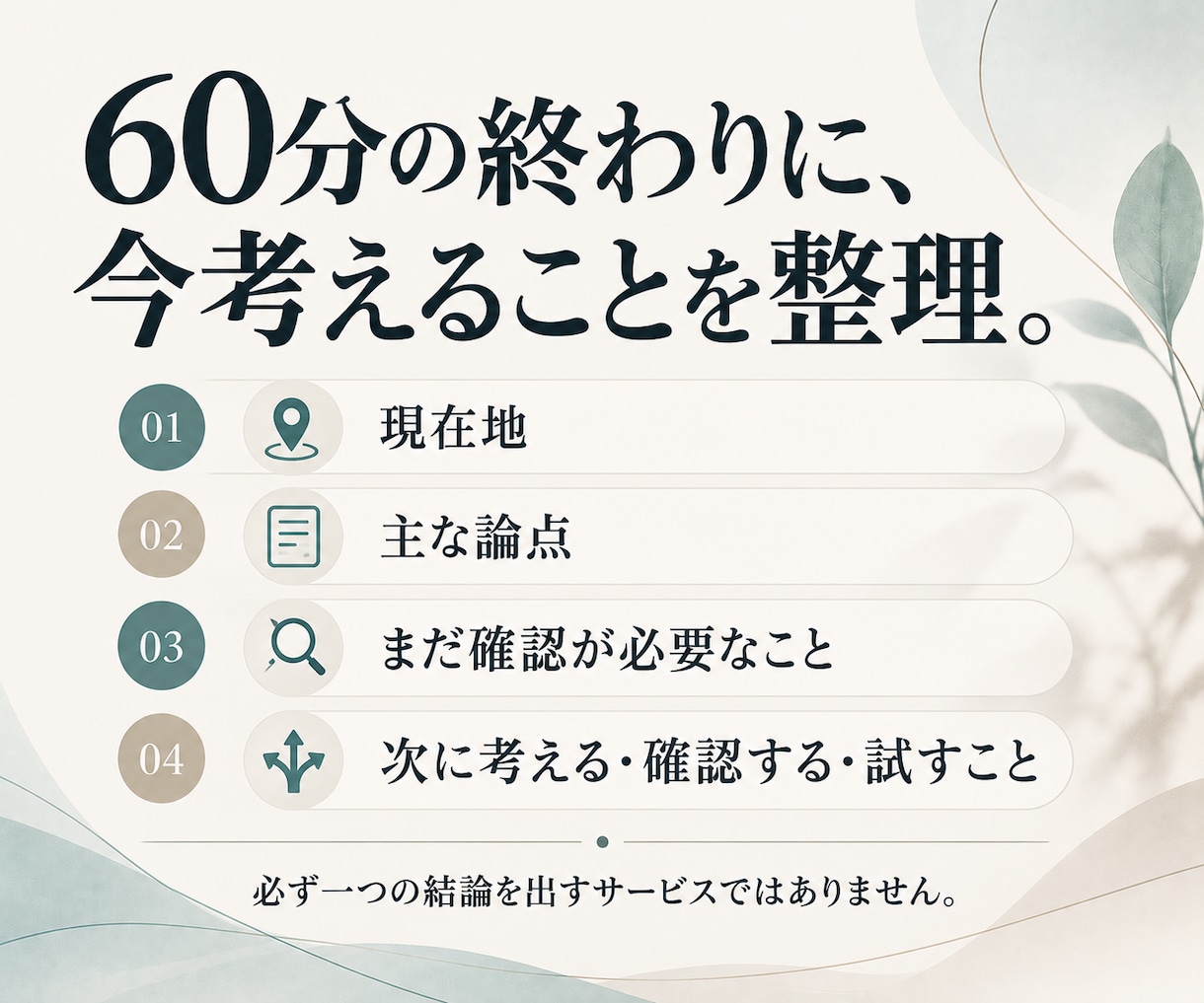 起業・事業の壁打ち｜今考えることを整理します 行政・民間企業・起業・法人経営の経験から、質問と別視点で整理 イメージ5