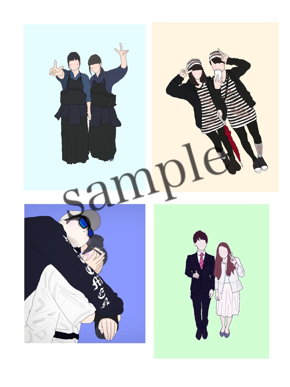 あなたの思い出の写真をかわいいイラストにします (✿´꒳`)ﾉ【アイコンや記念などにいかがですか？+.*】 イメージ3