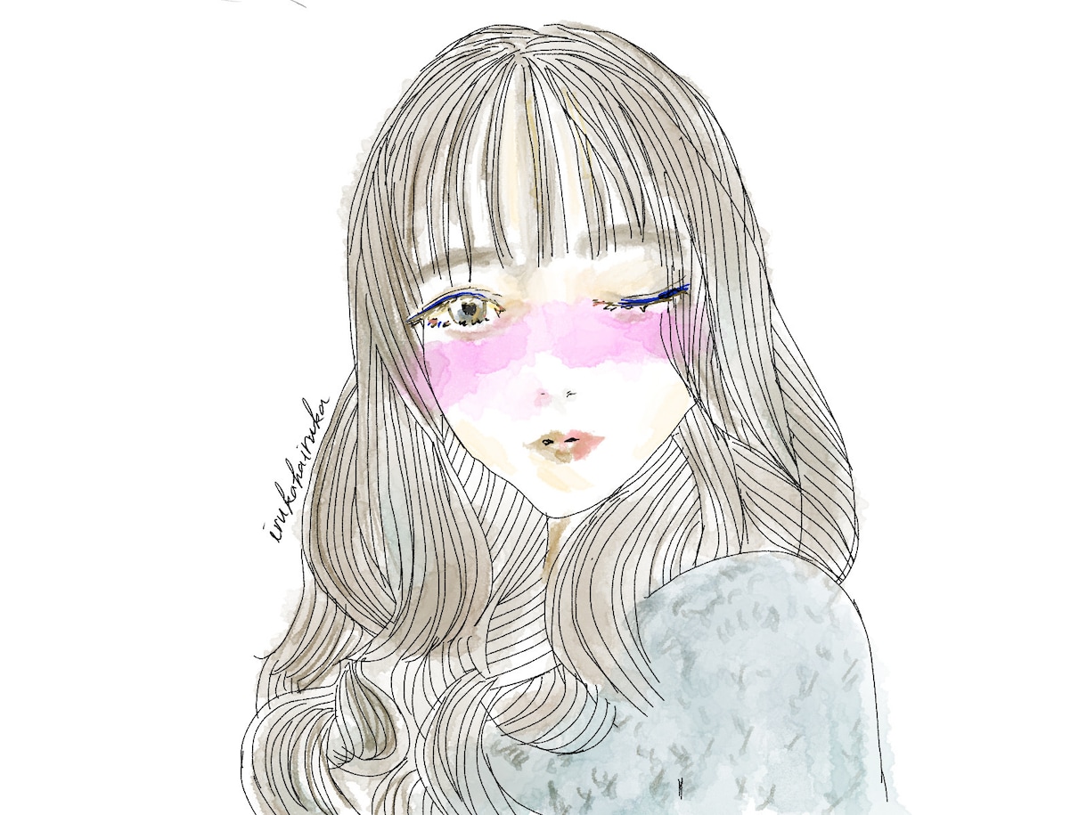 こなれ感のある女の子かきます 水彩風でお届け　おしゃれ感　透明感　好き　必見！ イメージ2