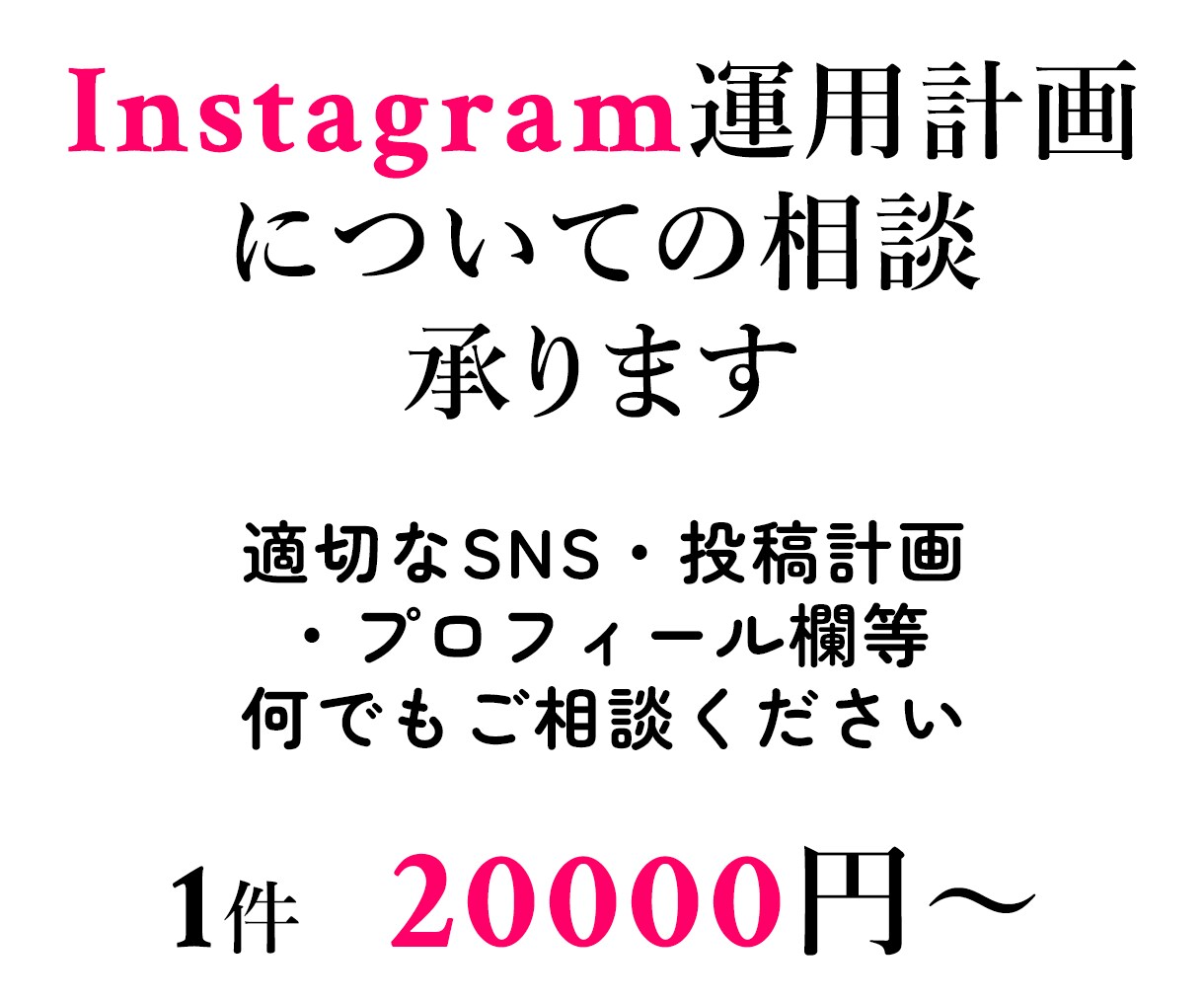 Instagram運用計画の相談承ります Instagramでの集客へ向けた運用計画をお作りします イメージ1
