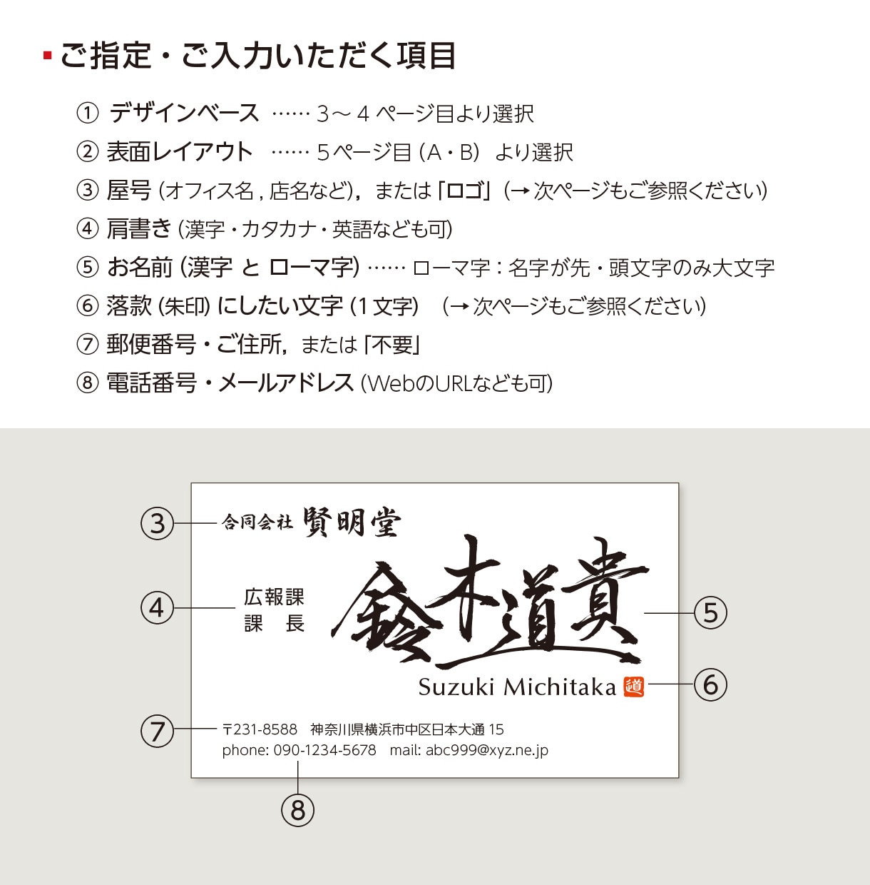 書道家デザイナーが渋い大人の「男前名刺」つくります 手書き筆文字とクールなテクスチャーが渋カッコいい名刺 イメージ7