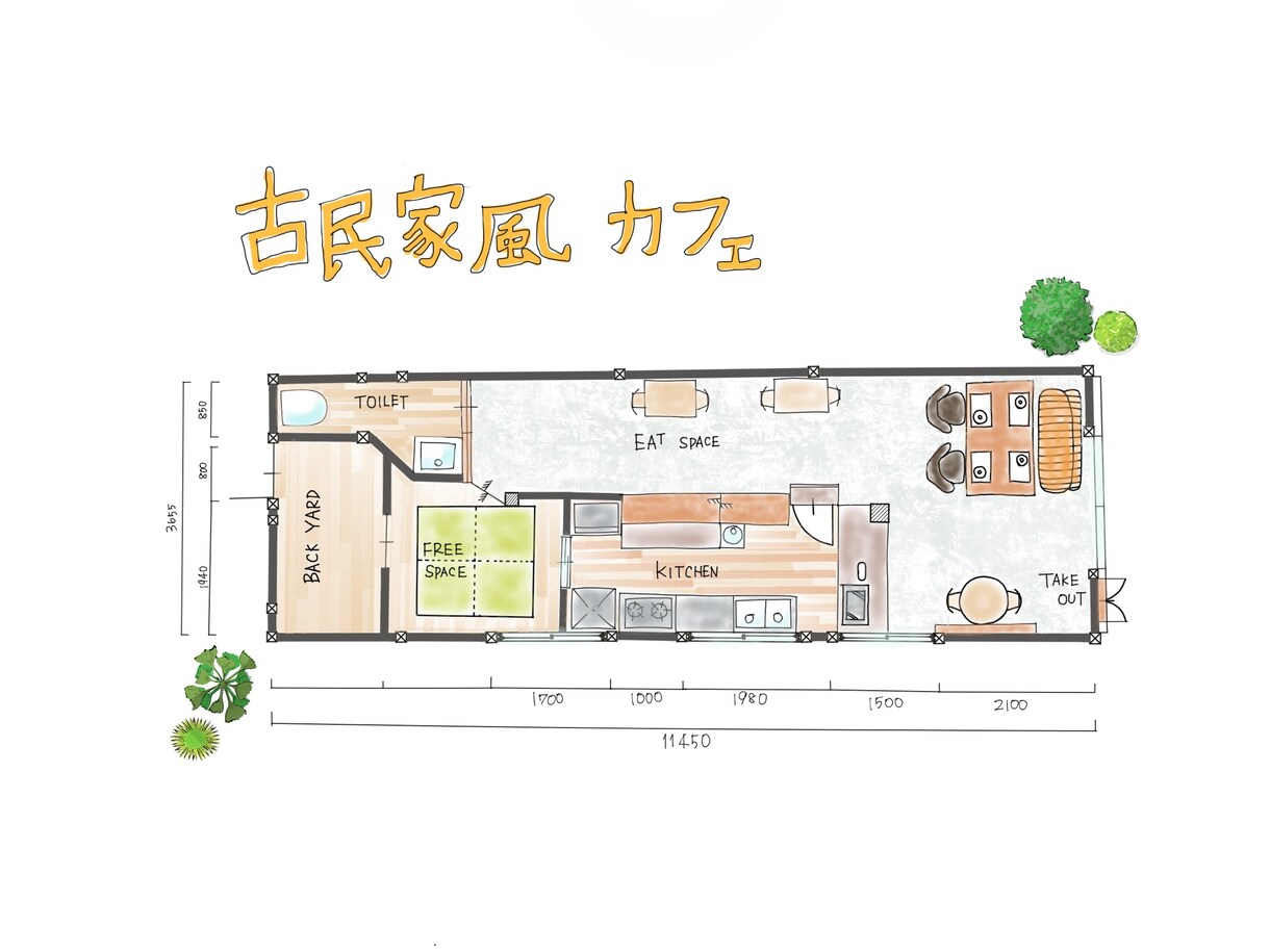 戸建てマンション間取り図手書き風にトレースします おしゃれなタッチでやわらかい雰囲気でわかりやすく★ イメージ7