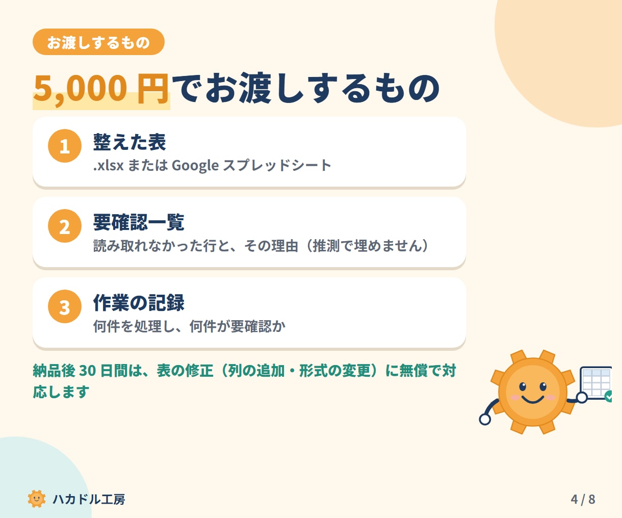 PDF・CSVの大量データを表に整えます 同じ様式の書類をまとめて表に。再実行できる仕組み付き イメージ4