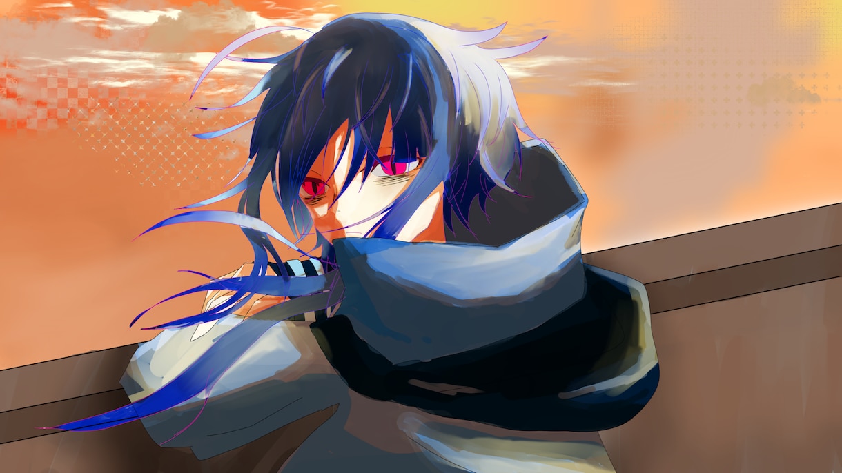 中性的なイラスト描きます 鋭い線と彩度の高い塗りで目を惹きつけます イメージ1