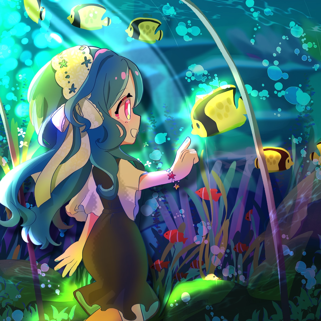 商用利用OK！きらきら可愛い１枚絵描きます ただいま実績募集中！簡易背景＋透過データのお渡し可能です！ イメージ6