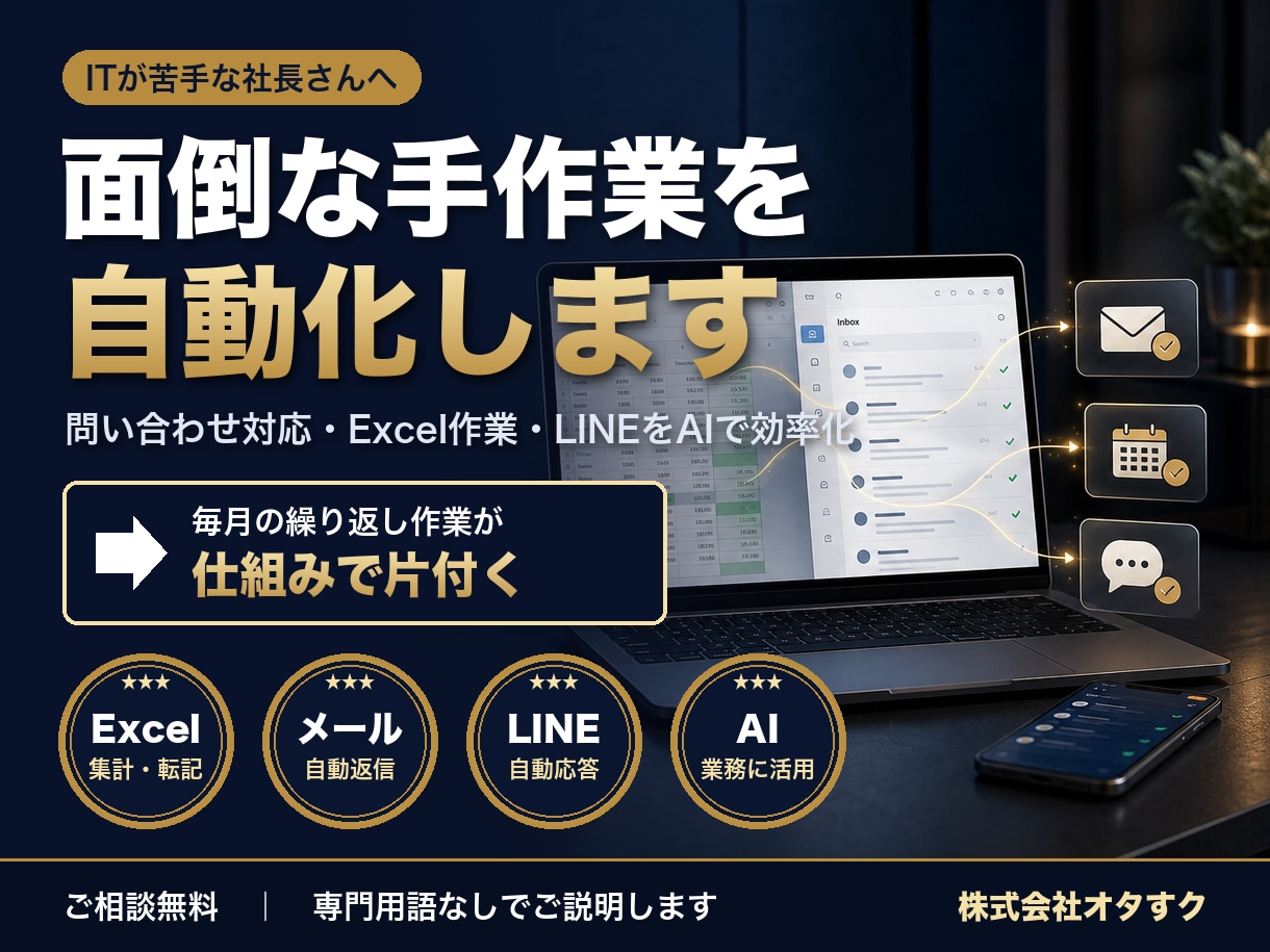 手作業や問い合わせを自動化して時間を作ります 今の仕事の流れのまま、面倒な繰り返しだけ減らします イメージ1