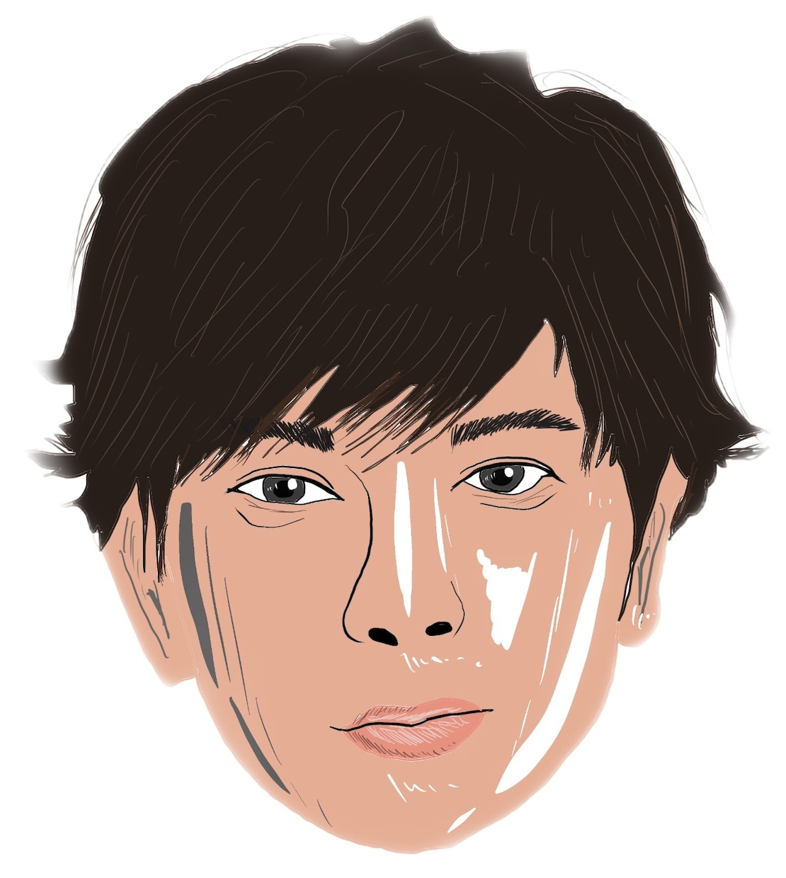 お顔とご希望の方は文字を入れてシンプルに描きます LINEやSNSの待ち受けにピッタリ！ イメージ2