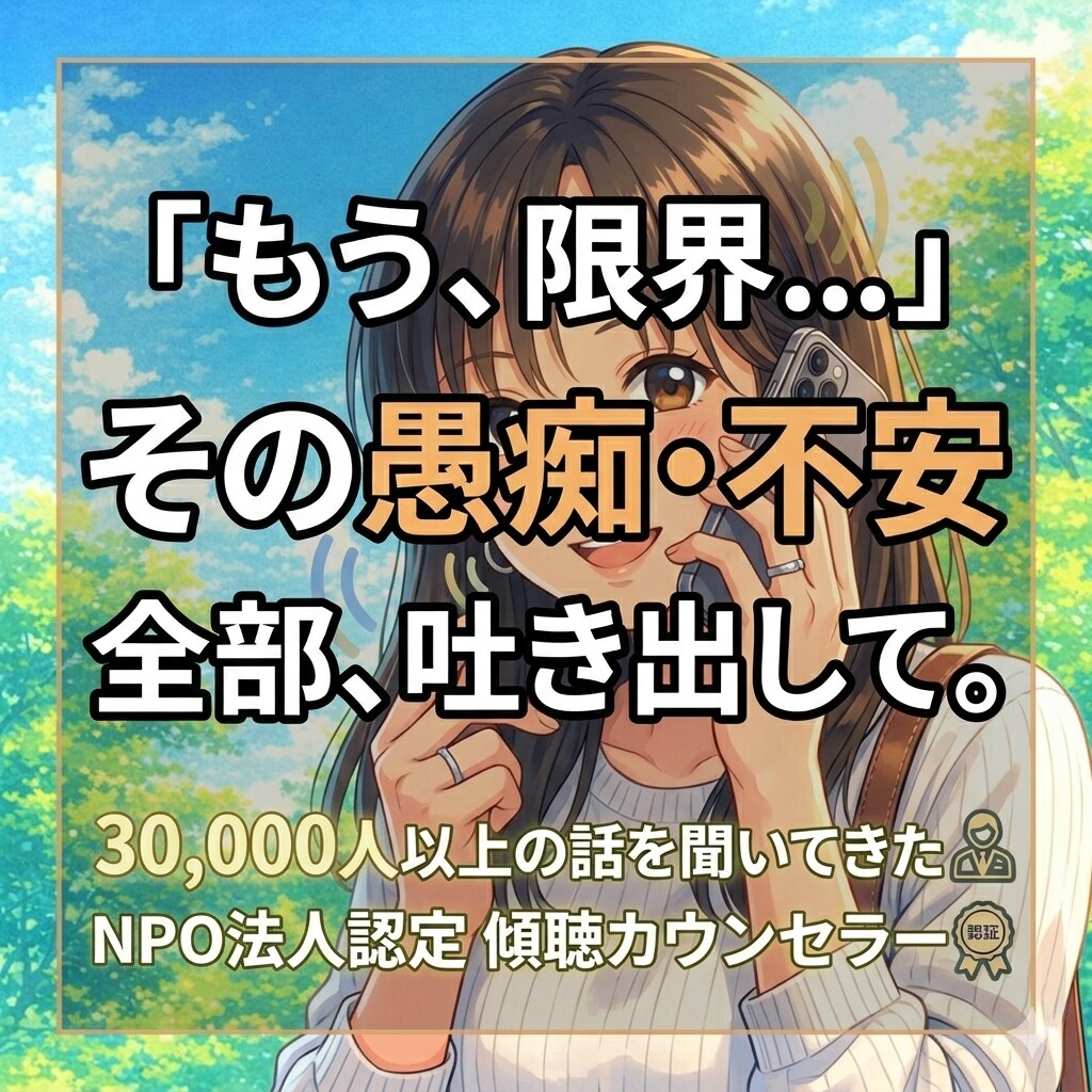 1分でもOK！溜まった毒を吐き出すお手伝いをします ただ話すだけで心が軽くなる時間を提供します！ イメージ2