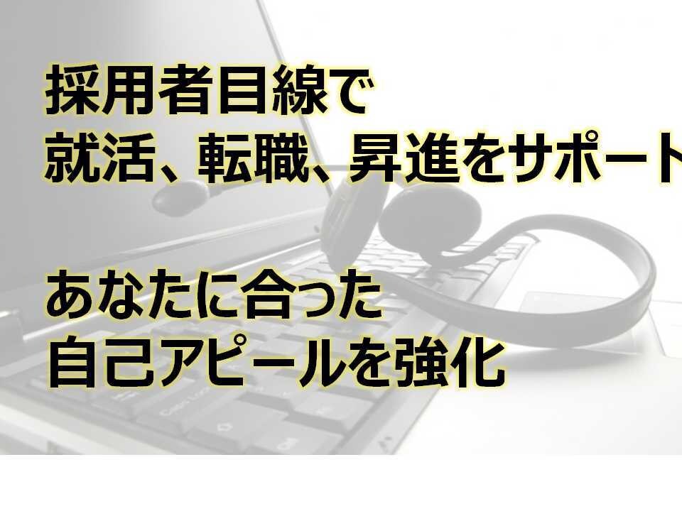 採用者の目線で就活、転職、昇進をサポートします あなたに合った自己紹介、強み、弱み、自己PRを一緒に作成 イメージ1