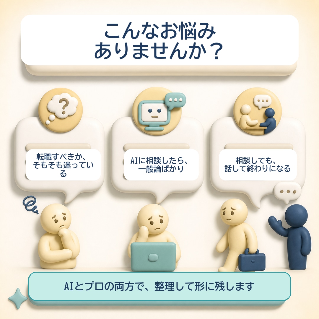 AI×キャリコンが転職相談をまとめて納品します AI対話を画面共有×プロの深掘り90分。要約を納品 イメージ2