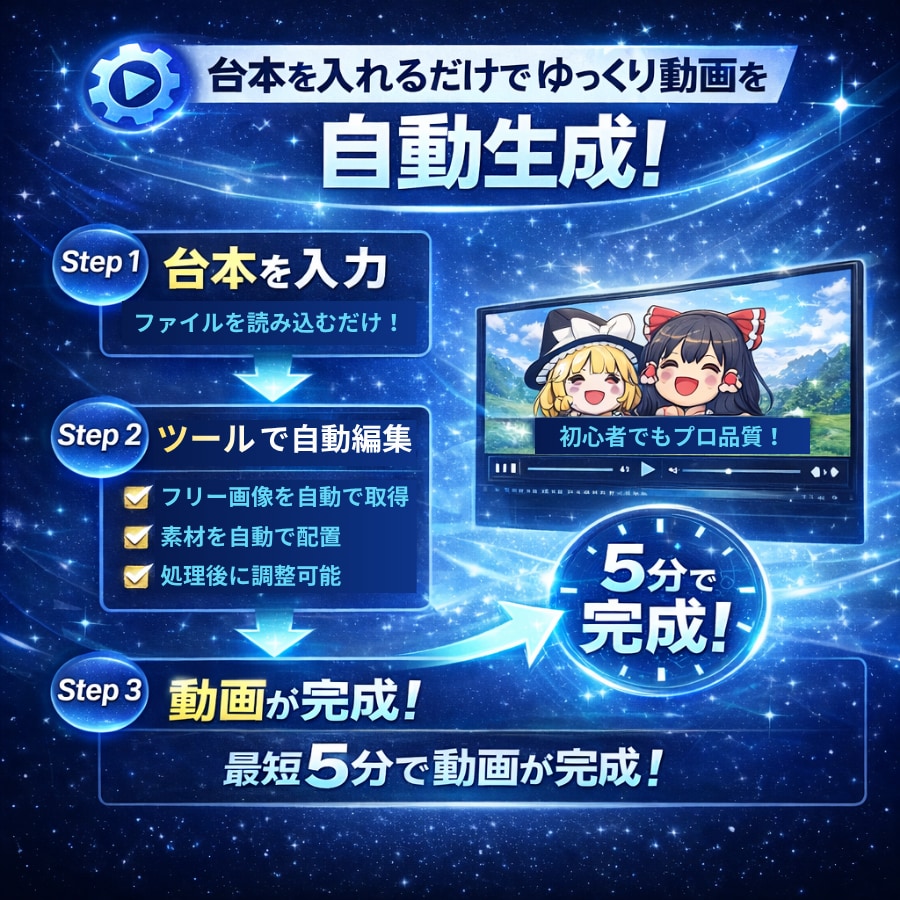 5chまとめ/反応集の自動編集ツールを販売します YouTube収益化対策済。誰でもチャンネル運営できます イメージ2