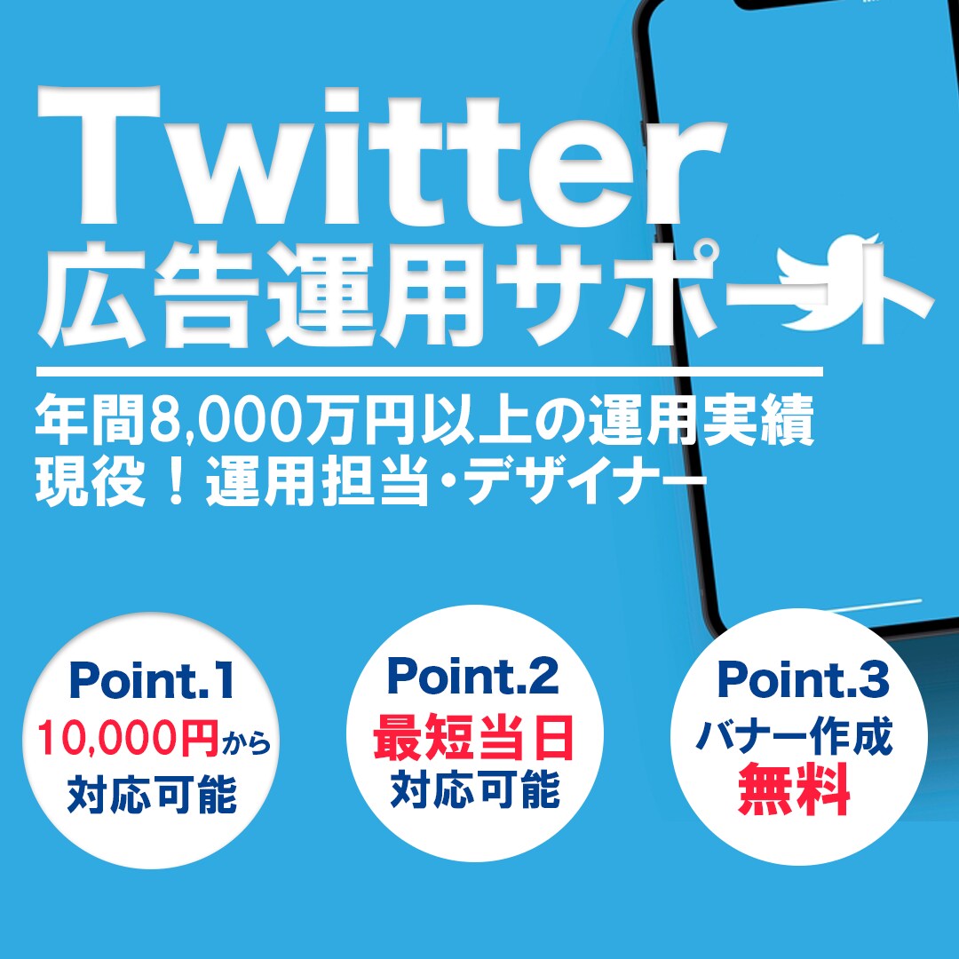 現役！広告運用担当者がTwitter広告代行します 年間8,000万円以上運用する運用担当者が広告成果最大化 イメージ1