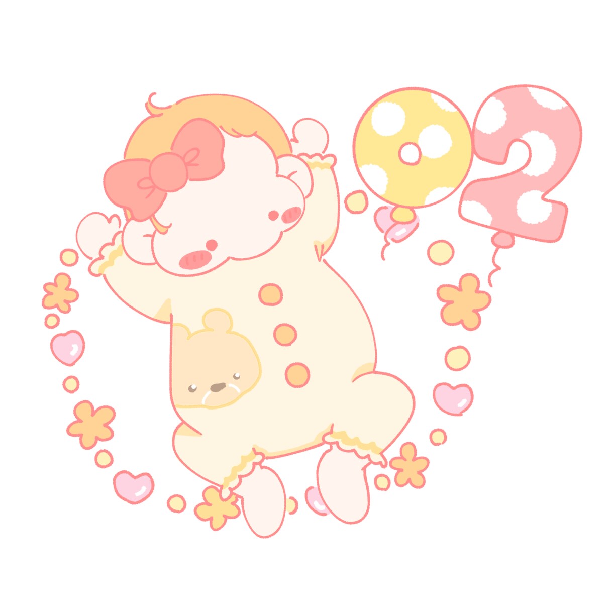 赤ちゃんとぬいぐるみのイラストを主に描いています ベビたん＆ぬいぐるみのゆるふわイラスト イメージ4