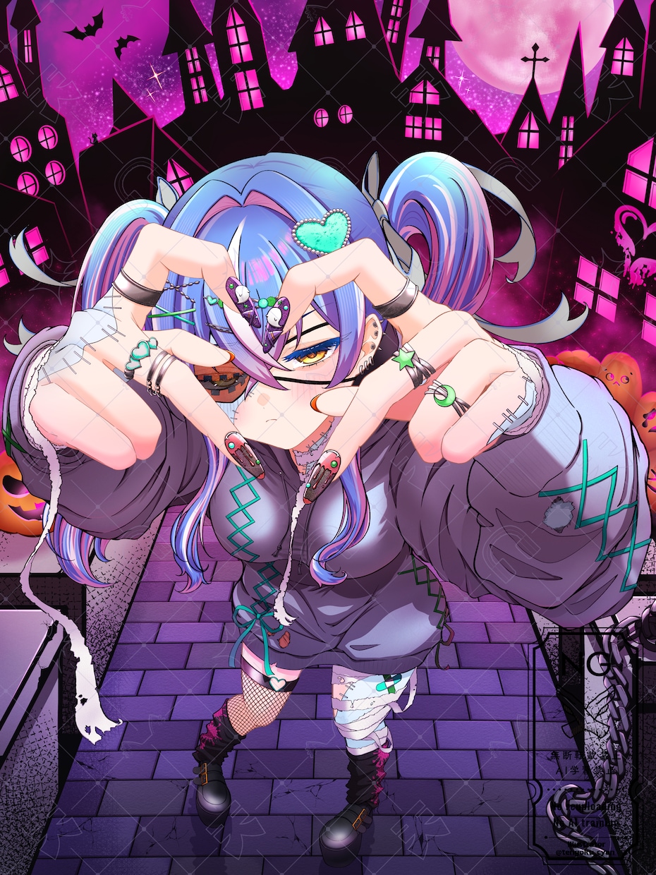 商用利用可！量産一枚絵【ハロウィン】を描きます ライバー活動をお手伝い！サムネ/パネル開け/おはV/アイコン イメージ5