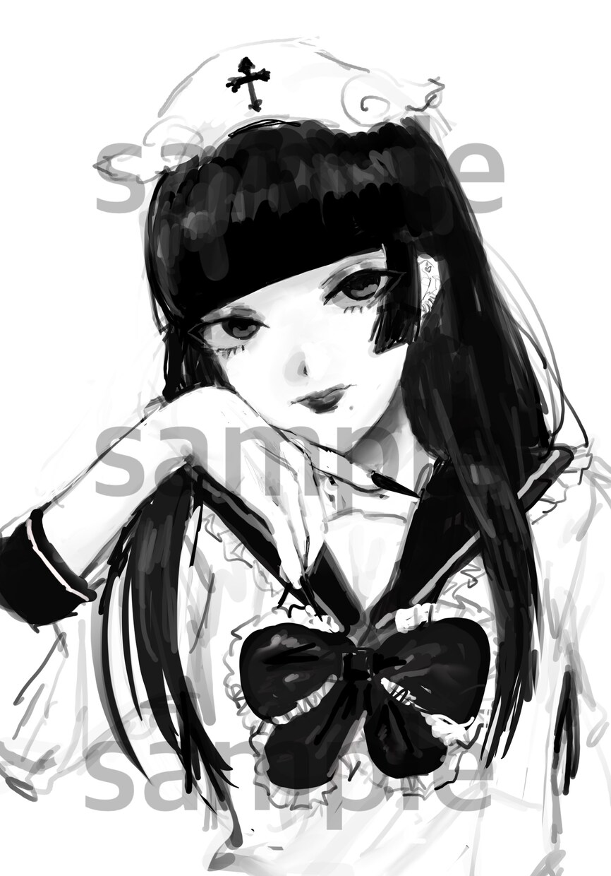 簡易 夢絵 イラストオーダー　承ってます 白黒簡易イラストになっております。 イメージ2