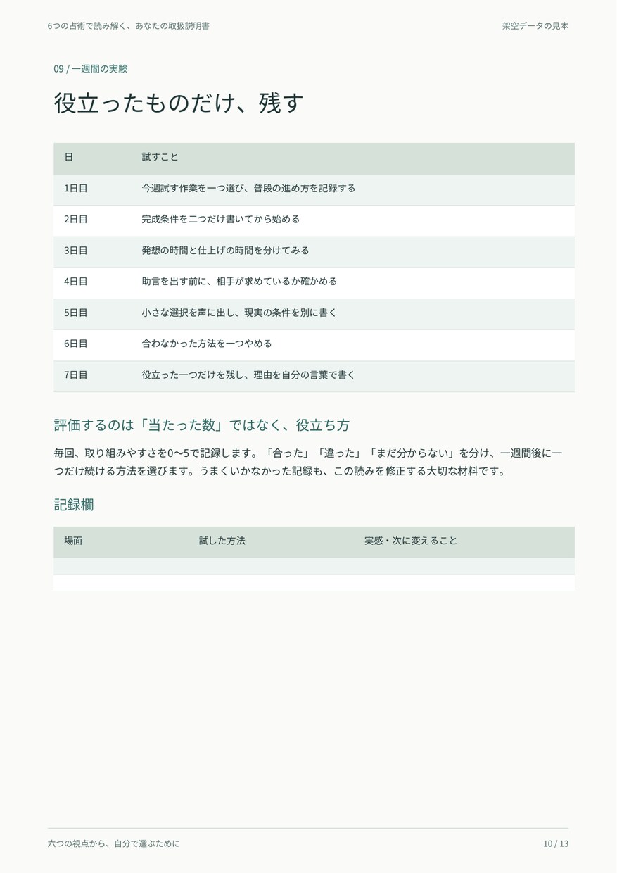 6つの占術であなたの取扱説明書を作ります 計算表と具体策を添えて、仕事と人間関係を振り返る イメージ5