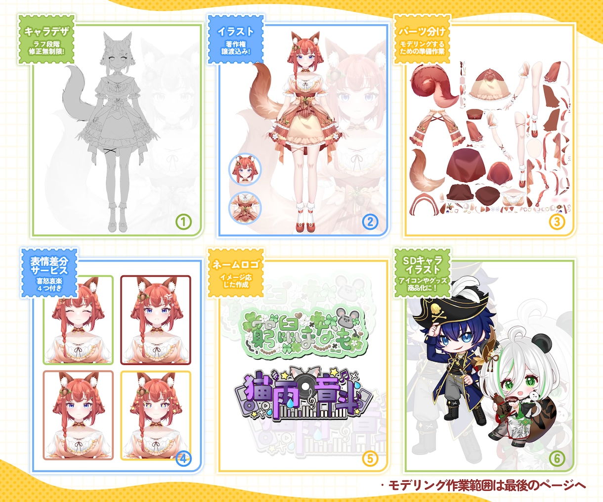 ロゴ・SD付きでVtuberデビュー素材制作します モデル・ロゴ・SD全部入り｜世界観統一｜初心者丸投げOK イメージ2