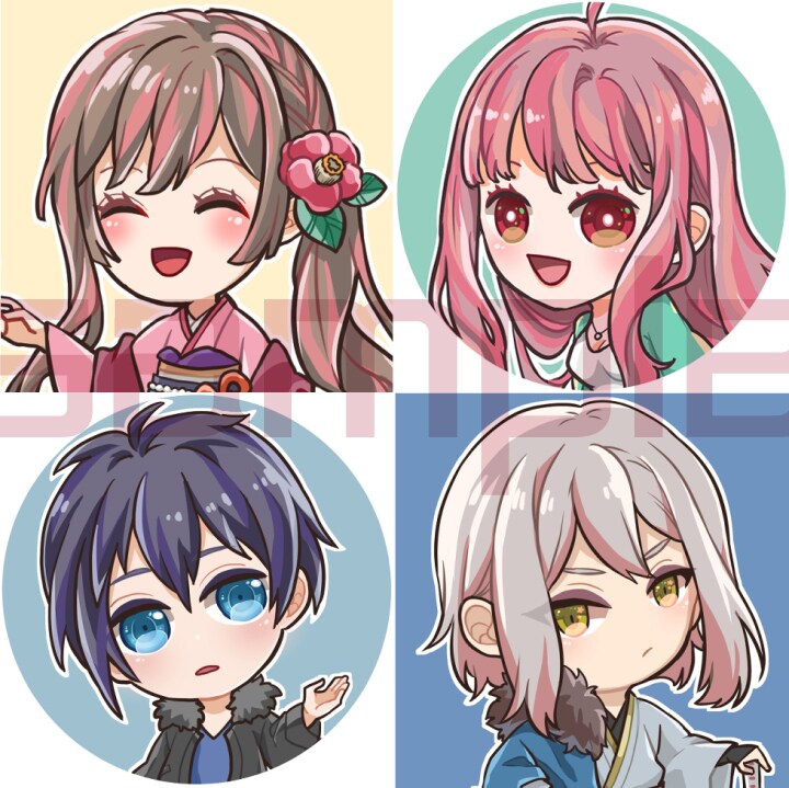 おためし価格設定中！ミニキャラアイコン作成します SNSやブログにポップで可愛いミニキャラアイコンを！ イメージ3
