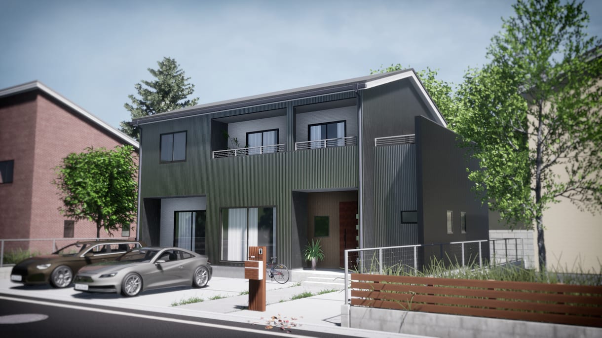 建築士が『新築住宅』の外壁をコーディネイトします パースで住宅の外壁カラーや柄のパターンを作成します イメージ7